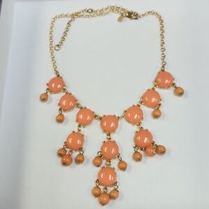 Peach and Gold Statement Necklace